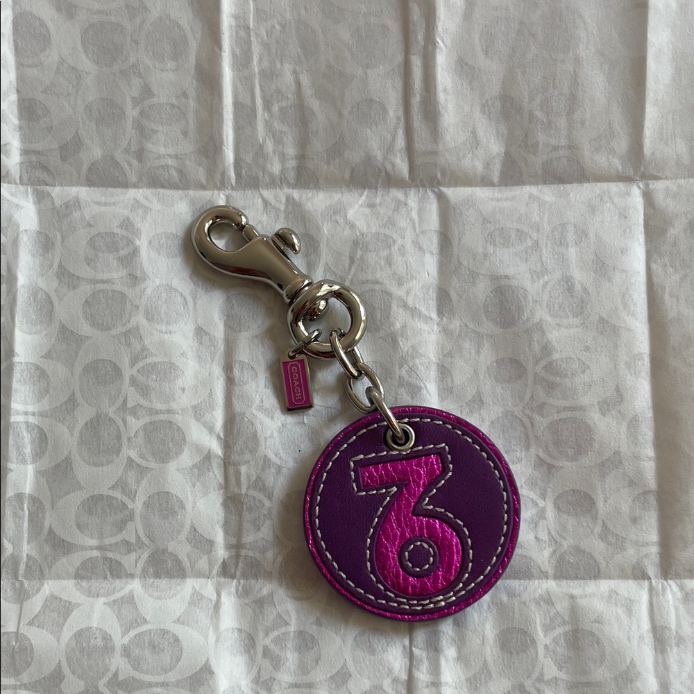 Coach Purple and Pink Zodiac Keychain